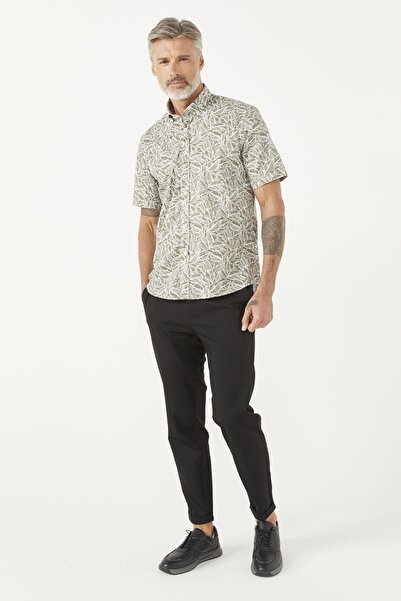 PAULMARK Leaf Pattern Shirt