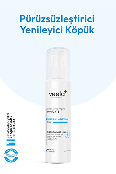 VEELA Smoothing Renewing Facial Foam - Gentle Clarifying Foam