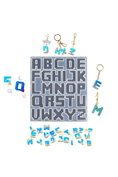 Getshop Alışveriş Pazarı Epoksi Küçük Mozaik Piksel Silikon Harf Kalıbı GT-9356