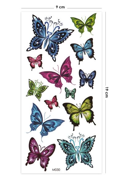 BP Tattoo Kelebekler Dünyası Renkli Kadın Geçici Dövme