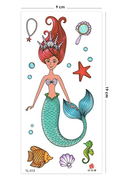 BP Tattoo Deniz Kızı Geçici Kız Çocuk Dövmesi Neomarin Tattoo