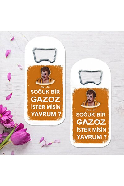 BENİMSER REKLAM Nuri Alço 'Soğuk Bir Gazoz' Tasarımlı Oval Uzun Açacaklı Magnet
