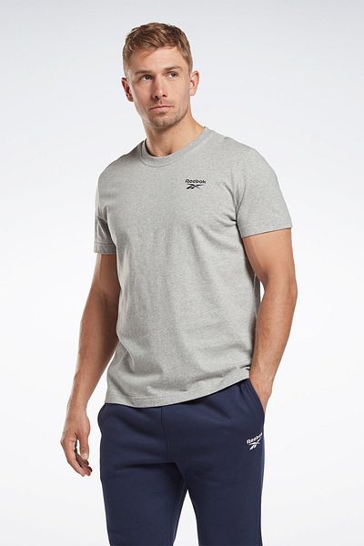 Reebok Ri Left Chest Logo Grey Melange Men's Short Sleeve T-Shirt