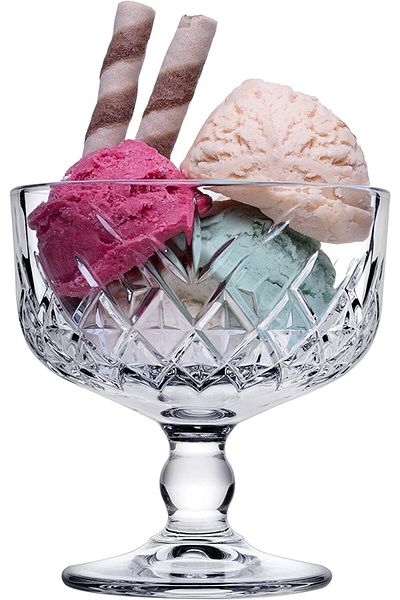 Paşabahçe 440211 Timeless 2-Piece Ice Cream Standing Magnolia Presentation Snack Bowl