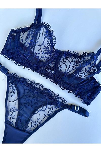 dem merys Floral Underwire Bra Set