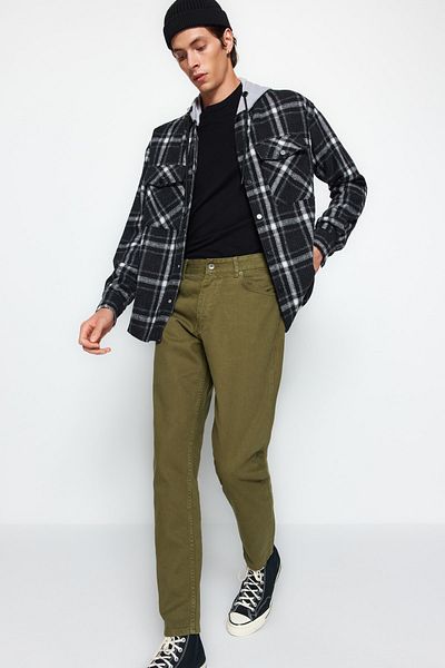 Trendyol Collection Khaki 100 % Baumwolle Relax Fit Boyfriend Jeans Jeans TMNAW23JE00043