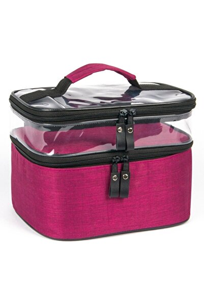 Ankaflex Дамска чантичка за грим в цвят бордо