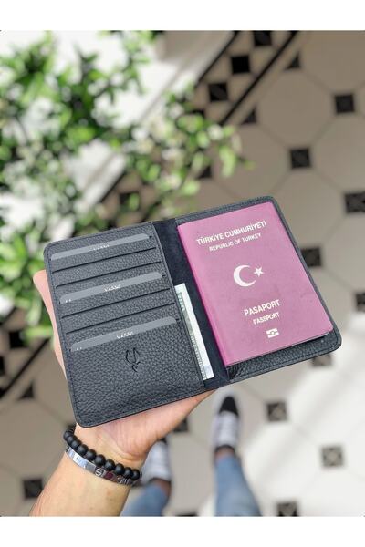 VİSSO 911 Hakiki Deri Isme Özel Pasaport Kılıfı Gerçek Deri Pasaportluk Deri Çanta