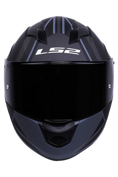 LS2 Stream Evo Target Mat Siyah Kapalı Motosiklet Kaskı Siyah Camlı