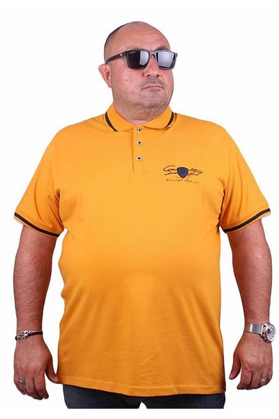 Starbattal Μπλουζάκι Polo Neck Large Size - Casual 23419 MUSTARD
