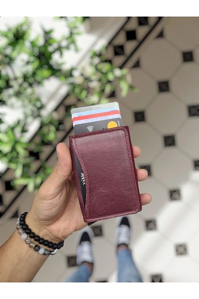 Visso leather Θήκη έξυπνης κάρτας Visso 682 από γνήσιο δέρμα με μηχανισμό