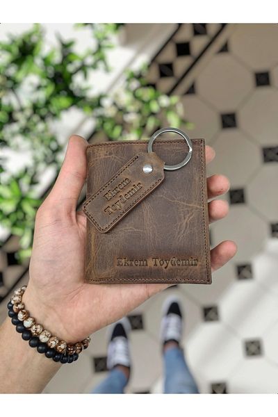 Visso leather Visso 111 + ключодържател Портфейл с отделение за монети от естествена кожа Мъже Дамска чанта за портфейл