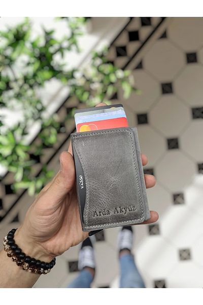 Visso leather 682 Genuine Leather Smart Wallet Leather Bag with Mechanism Card Holder Paper Money Compartment
