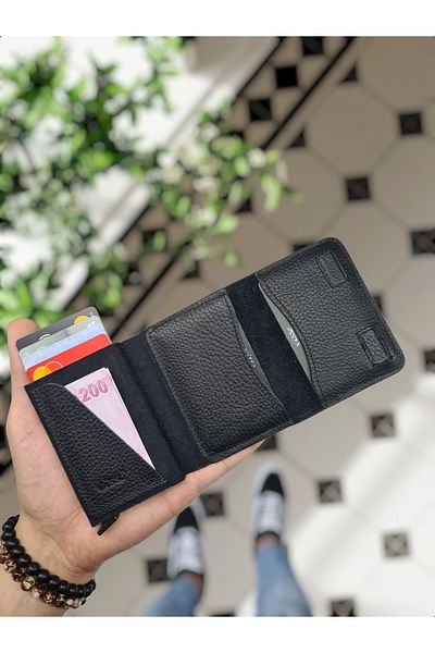 Visso leather 682 Γνήσιο Δερμάτινο Μηχανισμό Έξυπνη Κάρτα Θήκη Κάρτας Ανδρική Γυναικεία Δερμάτινη Τσάντα