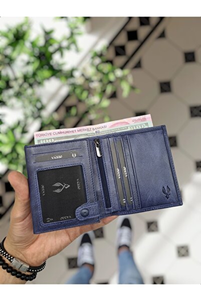 Visso leather VİSSO 114 İsme Özel Gerçek Deri Çok Kart Bölmeli Deri CüzdanI D...
