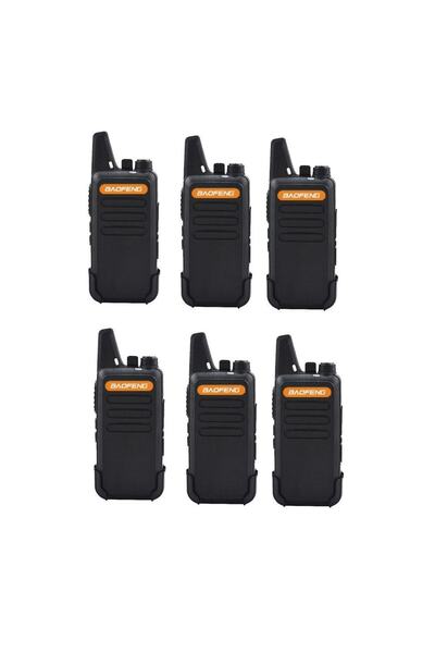 BAOFENG 6'lı Pmr 446 TÜRKÇE KONUŞAN El Telsizi Wln Kulaklık Hediyeli Telsiz Tam Takım 9 Parça Set