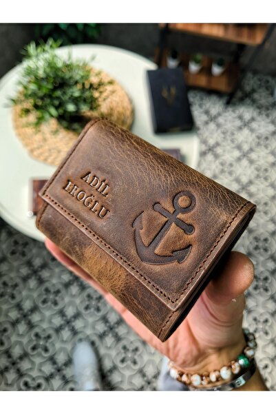 Visso leather Visso 6600 Kahve Matrix Denizci Çapa Logolu Hakiki Deri Akordeo...