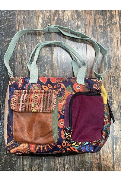Street Bag Pechwork Etnik Otantik Bohem Omuz Çantası El Çantası Günlük Kullan...