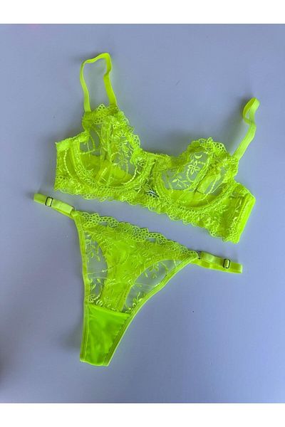 dem merys Floral Underwire Bra Set
