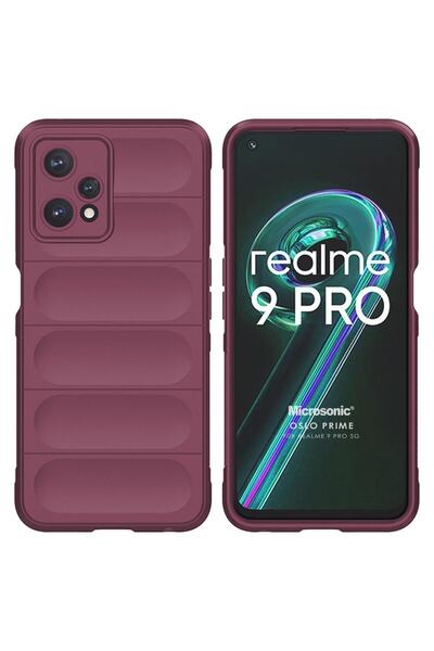 Microsonic Realme 9 Pro 5G Kılıf Oslo Prime Bordo
