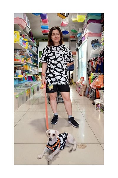 Gobo Family Combination Hand Patterned Cat Dog Outfit Dress Compatible with Owner