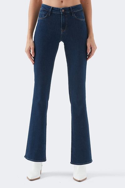 BROSERER Blugi Miley albastru închis cu picior evazat Pantaloni din denim din lycra cu talie înaltă