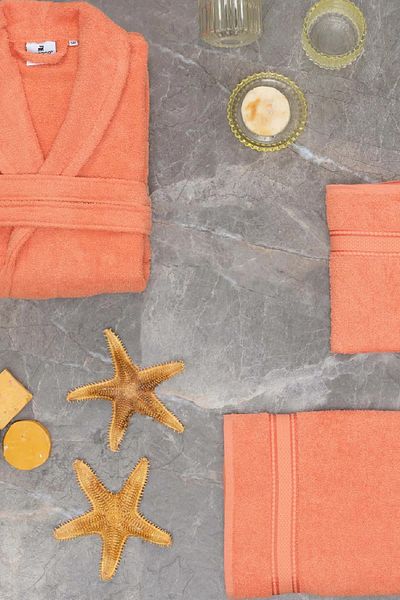 Karaca Home Halat de baie pentru femei Daily Soft Salmon 100% bumbac S/m