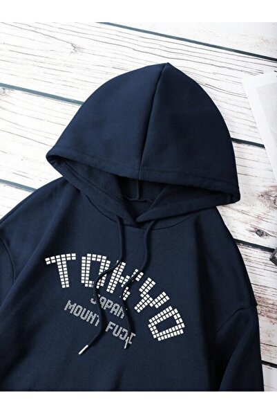 MOONBULL Φούτερ με κουκούλα με κουκούλα Unisex Tokyo Navy Blue