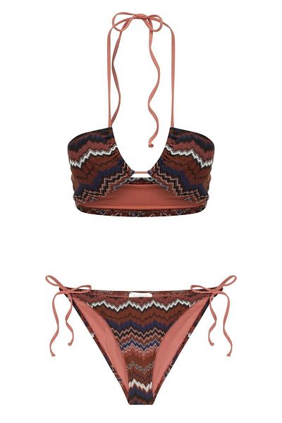 AQUELLA Halter Neck Knitwear Bikini Set