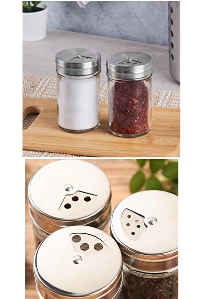 ELEGANCEV غطاء معدني من الزجاج المدبوغ القابل للتعديل، حامل فلفل أسود - قطعتين