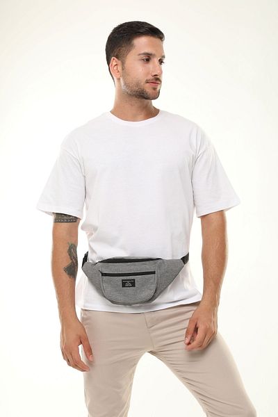 D'VERS Unisex Gray 2 Compartment Shoulder and Waist Bag