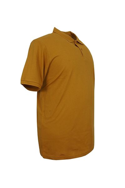 marufshop Plus Size Men's T-Shirt Polo Collar Lycra Single Jersey Saffron