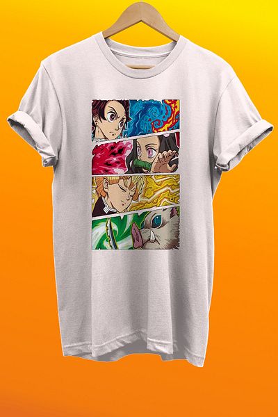 remonz Μπλουζάκι Demon Slayer Kimetsu No Yaiba με στάμπα 100% βαμβακερό Oversize