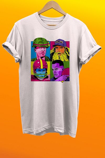 remonz Μπλουζάκι Forrest Gump με στάμπα 100% βαμβακερό Basic T-shirt κανονικού μεγέθους