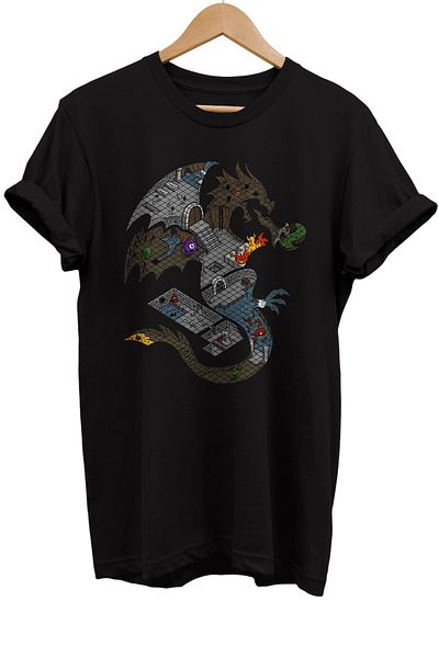 remonz Μπλουζάκι με στάμπα Dungeon And Dragons 100% βαμβακερό Basic T-shirt κανονικού μεγέθους