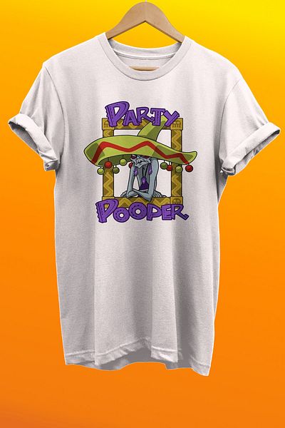 remonz Μπλουζάκι Party Pooper με στάμπα 100% βαμβακερό Basic T-shirt κανονικού μεγέθους