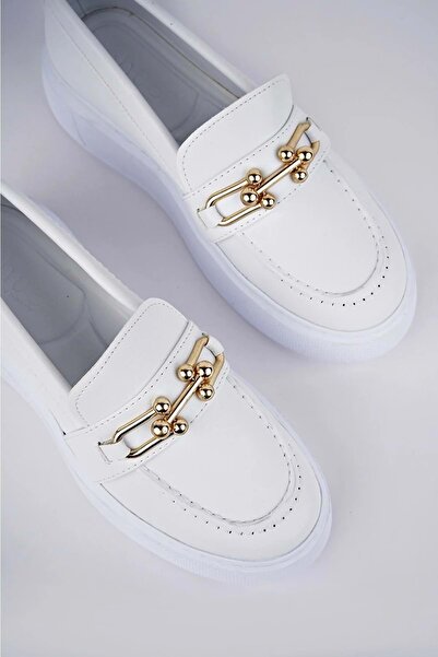 New Optimal حذاء أكسفورد يومي لتقويم العظام للنساء من Dirra باللون الأبيض