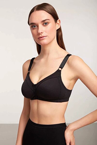 Kom Sutien Carol din bumbac fără sârmă negru (pachet de 2)