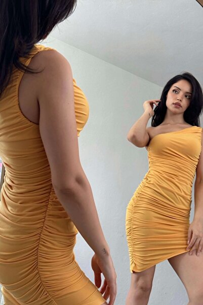 Eka Γυναικείο φόρεμα Sari One Shoulder Gathered 1032-1984