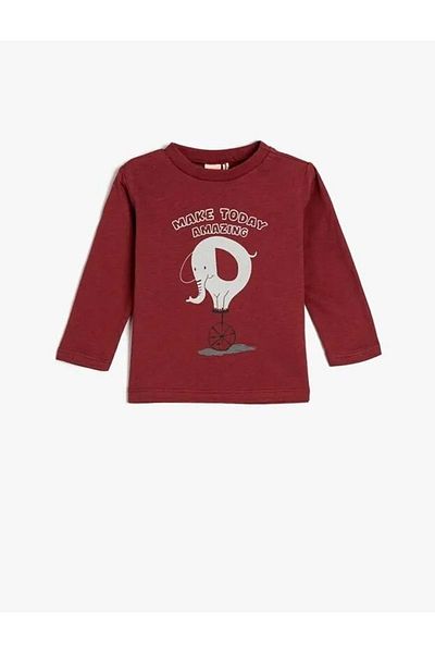 Koton Baby Boy Clothing Long Sleeve Tshirt Claret Red
