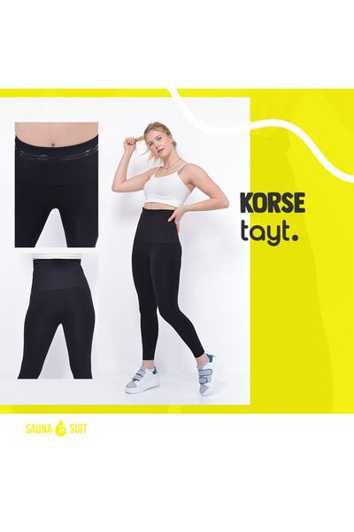 SAUNA SUIT Αντιολισθητικό μαύρο κορσέ κολάν σιλικόνης με εξαιρετικά ψηλή μέση