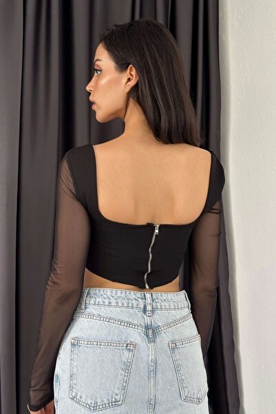 Eka Жіночий чорний бюстгальтер з тюлевими деталями та балеринами 1032-1930