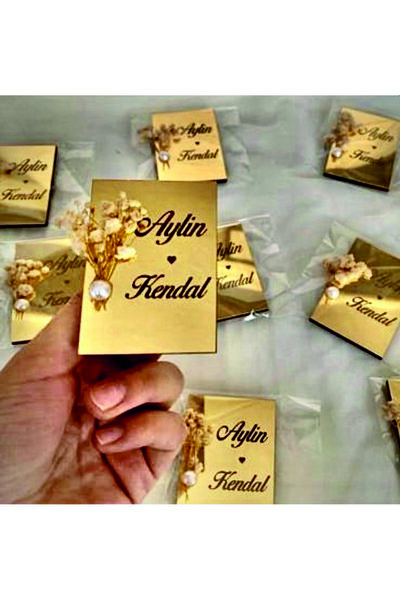BASKILI HEDİYE TOZUM Nişan Magneti - Söz Magneti - 40 Adet