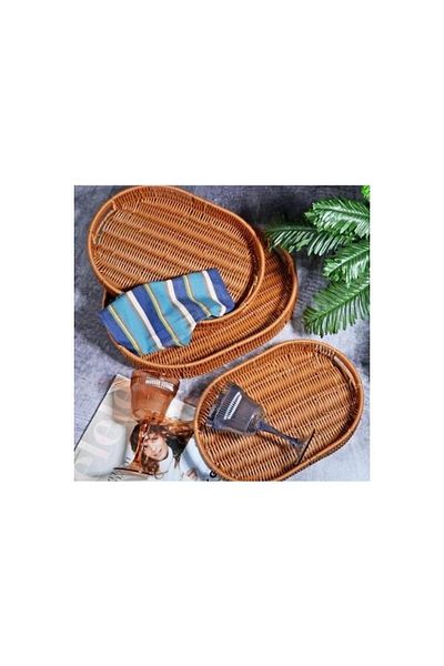Kosova SPT-139 Wicker 3-Piece Oval Tray