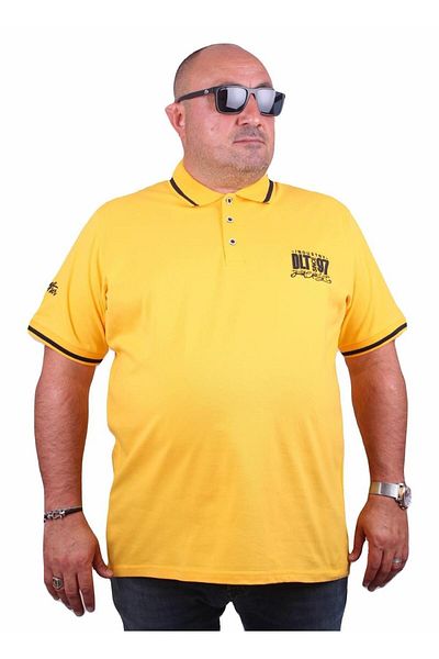 MocGrande Large Size Polo Collar T-Shirt Ninety Seven 23417 YELLOW