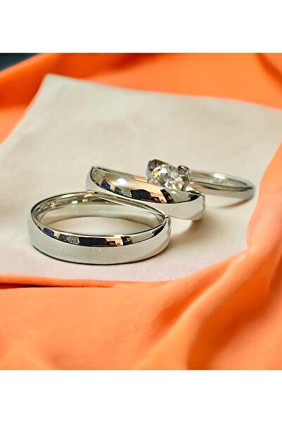 Alyans Gümüş Evi 4 mm Bombe Alyans