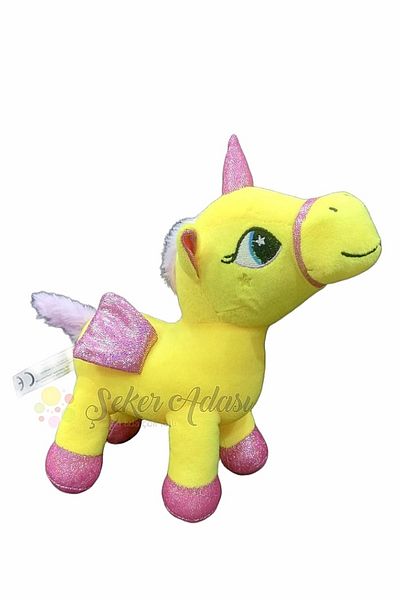 Şeker Adası Winged Horned Unicorn Pony Horse Plush Toy 20 cm