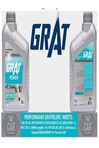 GRAT 5w30 TAM SENTETİK 1 LİTRE MOTOR YAĞI