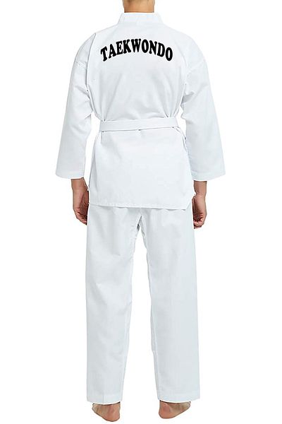 TOP GLORY Φόρεμα Taekwondo με ριμπ λευκό γιακά με στάμπα Dobok