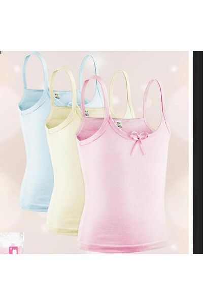 skycott Cotton Thin Design Tank Top for Girl - Pack of 3 Colors